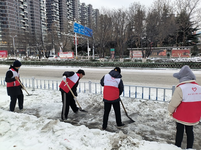 團(tuán)縣委組織大學(xué)生志愿者開展清雪除冰志愿服務(wù)活動(dòng)