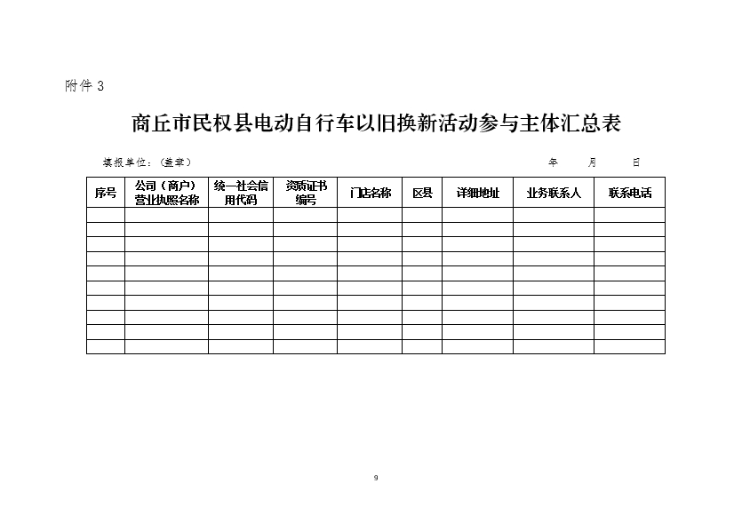 民權(quán)縣商務(wù)局關(guān)于在全縣范圍內(nèi)征集電動(dòng)自行車以舊換新活動(dòng)參與主體的公告